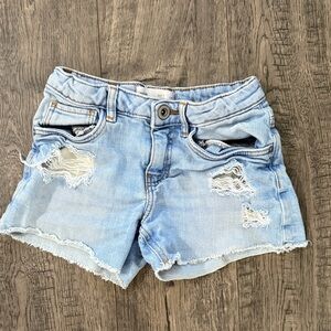 ZARA kids Distressed Light Blue Denim Shorts